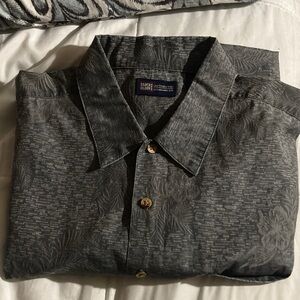 Faded Glory Gray Short-Sleeve Button-Up Shirt